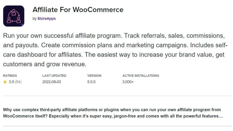 Affiliate for WooCommerce WooCommerce Plugin