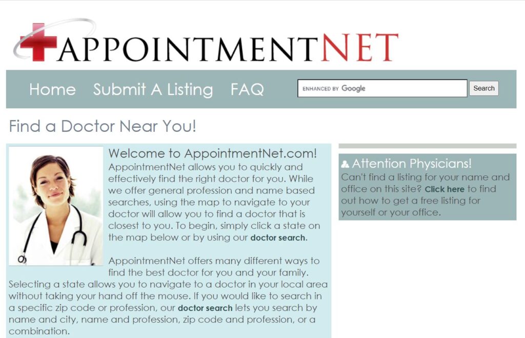 AppointmentNet Website