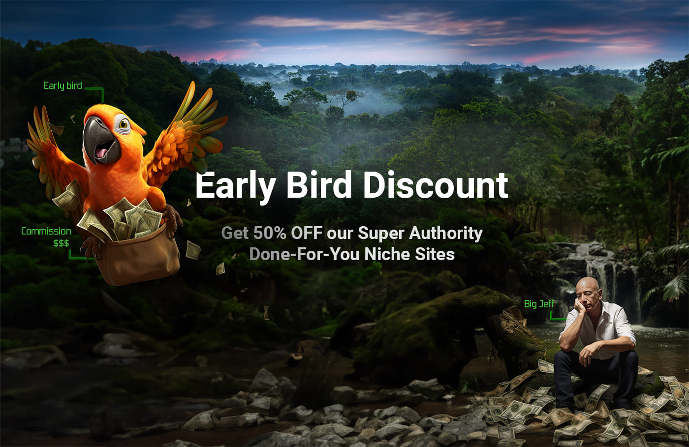 Early bird discount on niche sites